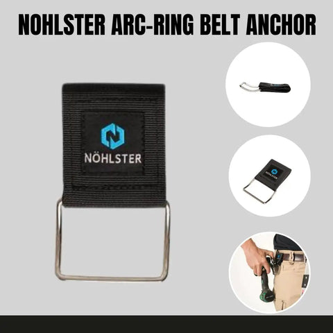 Tape Measure Holder With Two Arc Ring Belt Anchors For Quick Clip On Drills Nail Guns Impact Drivers And Any Belt Clip Or Hook Devices Universal Fit For Wide And Subcompact Tapes Pro Grade DIY Ready, black