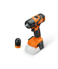 Tough As Nails Badass Cordless Impact Drill With Two Speed Settings And Full Metal Gearbox For Masonry Stone Metal Up To 13 Mm Includes Rugged Storage Case And QuickIN Battery System, with battery and chuck.
