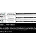 Graphic showing REAX shaft options with details on MR50 Blue, HR50 Red, LR60 White for 10.5 Degree High Speed Driver For Men Right Hand Stiff Flex