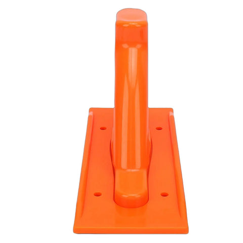 Beefed Up Safety Push Block For Table Saw And Router With Textured Anti Slip Grip And Guiding Structure Two Mounting Holes Bright Orange