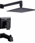 Dope Black Shower Faucet Set With Tub Spout And High Pressure Balance Valve Ultra Thin 10 Inch Stainless Steel 304 Shower Head PEX