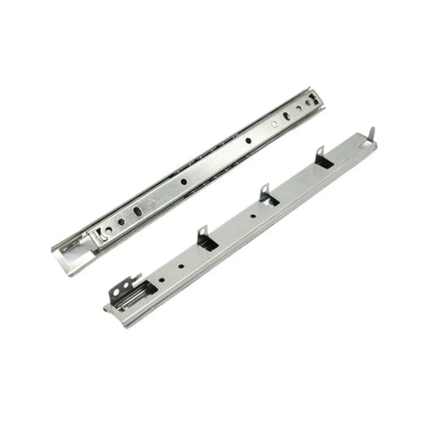 Top Mount Telescopic Drawer Slides Two Section 27 Mm Wide Zinc Plated Steel Hanging Drawer Rail For Kitchen Cabinets And Dining Rooms