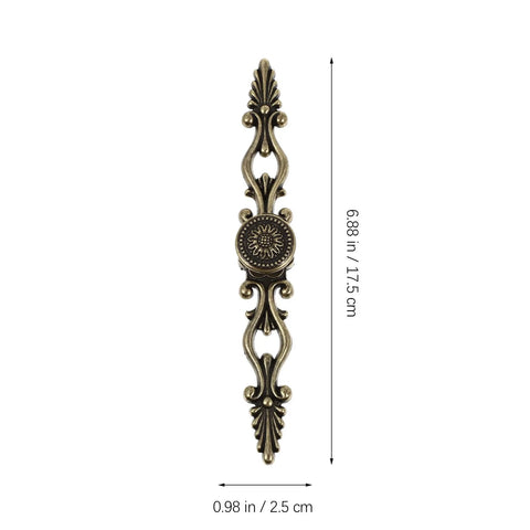 Antique Bronze Cabinet Pulls 6.88 Inch Zinc Alloy Wardrobe Drawer Handles Vintage Carved Hardware for Bedroom Dresser