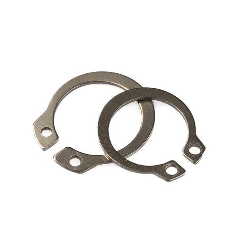 Bulk Assorted Snap Ring Kit M5 To M20 External Snap Rings For Shafts And Bearings Stainless Steel 65Mn Black Finish, close-up view