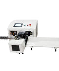 Top Tier Automatic Dual Line Wire Cutting Stripping Machine Featuring Smooth Operator Touch Panel Computerized Cable Processor.