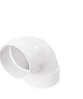 White PVC S And D 90 Degree Long Turn Elbow 4 Inch Hub To Hub Solvent Weld Connection For 4 Inch Sewer And Drain Pipe.