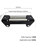 Four Roller Fairlead For UTV And ATV Winch Fits Ford Bronco Black Diamond 2021 To 2026 Heavy Duty Steel Cable Guide Supports 2000 To 12000 Pound Winches Durable Q235 Steel Construction With Smooth Roller System, black steel fairlead with 227mm width and 6000lb rating