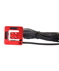 Red ultra high precision three dimensional and six dimensional force and torque sensor with cable for multi axis measurements.