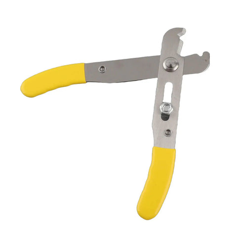 Rugged 5 Inch Wire Strippers And Adjustable Cutting Pliers With Cushioned Rubber Grip Handles, yellow handles, heavy duty design.