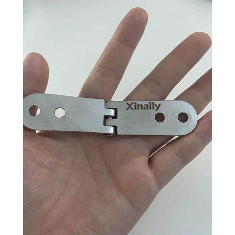 8 Pieces 180 Degree Folding Flush Hatch Hinges For Sewing Tables And Folding Desks in hand, zinc alloy, close-up