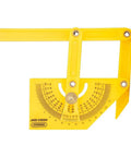 Handy Plastic Protractor And Angle Finder Set For Inside Outside And Sloped Angles 0 To 180 Degrees Four Piece Yellow
