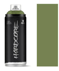 MTN Hardcore Spray Paint - RV256 - Malva 400ml canister with glossy green color swatch beside it.