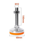 Beefy Heavy Duty Leveling Screw Legs Featuring M10 And M12 Threads Crafted From Thick Carbon Steel for 100mm height and 60mm base.