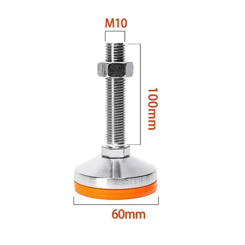Beefy Heavy Duty Leveling Screw Legs Featuring M10 And M12 Threads Crafted From Thick Carbon Steel for 100mm height and 60mm base.