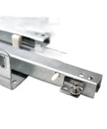 Soft Closing Double Extension Undermount Drawer Runners For Kitchen Use With Pins Modern Telescopic Slides Durable Quiet Smooth Operation And Easy Installation in metal close-up view