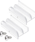 Transparent Sliding Shower Door Bottom Track For 7/16 Inch Glass No Sweat Setup Slick Smooth Glide Plastic Guide Rail Easy Drop In 2 Pack with screws