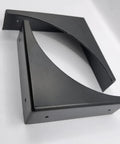 Heavy Duty Black Metal Corner Protectors Four Piece Set, coated steel corner pads for furniture and shipping crates.
