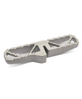 Heavy Duty Aluminum T Post Fence Step With Integrated Nylon Pouch Rock Solid Grip for secure outdoor crossing, showing durable aluminum construction.