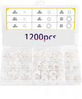 1200 Pcs Nylon Washers Kit White Insulating Spacers Set M2 To M10 For Electrical And Electronic Projects At Home And In The Garden Perfect For DIY Nerds Auto Repairs Pro Grade Nylon Spacers Non Conductive Spacers organized box