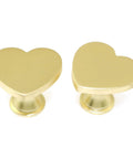 Gold Heart Shaped Single Hole Door Knob Set, 4 Pack, Zinc Alloy Cabinet Pulls