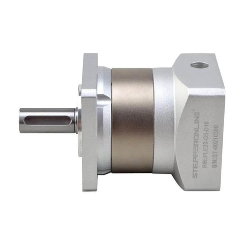 Side view of Planetary Gearbox For Nema 23 Stepper Motor 5 To 1 Gear Ratio With 15 Arc Min Backlash 6.35mm Shaft 57mm Flange Metal Reducer.