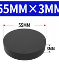 Tough Black Rubber Damping Gasket Pads Set Ten Pcs Three Millimeter Thick Solid Round Plates 55mm diameter 3mm thickness