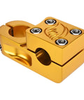 Narler BMX Stem Gold Finish For One And One Eighth Inch Threadless Forks CNC Machined 6061 Aluminum Fifty Five Millimeter Reach
