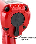 1/2 Inch Aluminum Air Impact Wrench Set Heavy Duty Beefy 1380 Ft Lbs Twin Hammer reverse switch on red housing for torque control