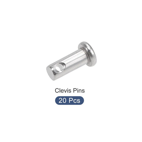 Clevis Pins 5mm x 12mm, 20 Pcs, Single Hole Flat Head, Heavy Duty 304 Stainless Steel Fasteners For Metal Devices, Furniture Installation, Industrial DIY Projects, Hinges And Shafts; stainless clevis pin