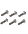 Titanium M6 Small Flange Hex Bolts Pack Of 6 With 1.0mm Pitch, Lengths From 10mm To 100mm displayed on white background
