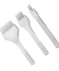Leather Stitching Chisel And Punch Set With 2 Prongs 5 Prongs And 10 Prongs White Steel For Leather Craft DIY Projects 3.85mm Pitch