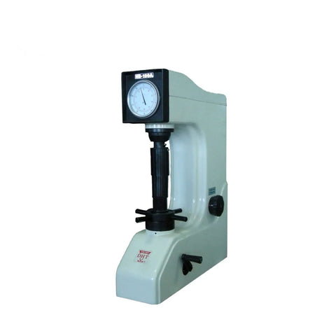 Workhorse Manual Rockwell Hardness Tester Machine For Metal Analysis Dial Direct Readout Desktop Testing Rig High Precision Industrial Hardness Gauge with dial and lever.