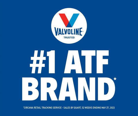 Valvoline logo with text #1 ATF Brand, promoting Dual Clutch Transmission Fluid For Smoother Shifts And Anti Shudder Protection.
