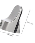Close-up of a 4 Pack Adjustable Floating Glass Shelf Brackets Zinc Alloy Clamp Mounts For Wall Shelves And Bookshelves, showing size.