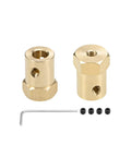 6Mm Hex Brass Shaft Coupler Connector for RC Motors and Model Shafts, Tough as Nails Hex Coupler, 2 Pack with accessories shown