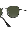 Unisex RB3857 Frank Square Sunglasses With Black Frame And G Fifteen Green Lenses, 51mm, Small Fit For Narrow To Average Faces