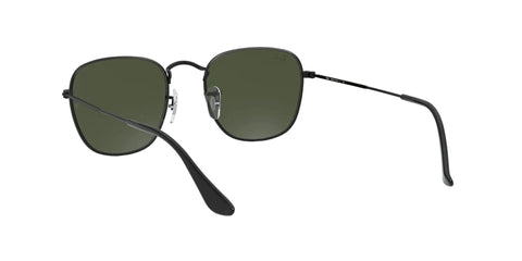 Unisex RB3857 Frank Square Sunglasses With Black Frame And G Fifteen Green Lenses, 51mm, Small Fit For Narrow To Average Faces