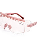 Over Glasses Safety Goggles With Anti Fog Wraparound Lens For Prescription Glasses, protective eye gear in pink frame
