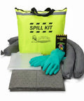 Universal 5 Gallon Oil Spill Kit With Absorbent Pads Socks Gloves And Disposal Bags In Bright Yellow Duffle Bag For Auto Shop Garage And Industrial Spill Cleanup Ready To Roll For Quick Response