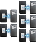 Magnetic Cabinet Catches Set for Doors and Drawers, Invisible Latch Kit, 5-Piece, 4 by 2 cm, Silver and Black