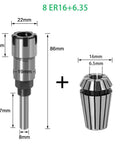 Super Durable 8Mm And Quarter Inch Shank Router Bit Extension Rod With Collet for woodworking, 8mm and 1/4 inch sizing.