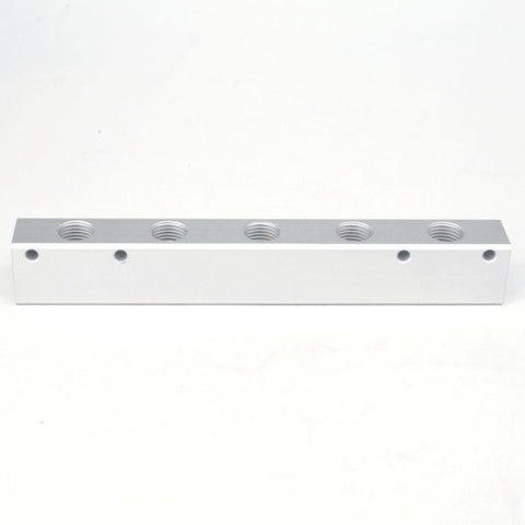 G1 4 Inch BSP Port Pneumatic Manifold Block, 5 Way 7 Port Aluminum Splitter, Solid Aluminum Construction
