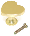 Heart Shaped Single Hole Door Knob Set, gold finish, includes screw, zinc alloy, easy grip hardware for cabinets, 34mm size