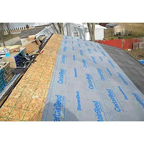 Top Shelf Synthetic Roof Underlayment Roll Heavy Duty Water Blocked Roofing Felt Alternative with Tough Woven Core on smooth deck.
