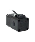 Brake stepper motor, 12V, NEMA 17, black housing with four mounting holes (angled front view)