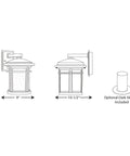 Wish Collection 1 Light Etched White Linen Glass Craftsman Outdoor Medium Wall Lantern With Dope Textured Black Finish
