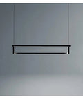 Modern LED Pendant Light for Dining Living Room Lustre Suspension Interior LED Pendant Lamp for Office Kitchen (Colour: Warm White Size: L80x12cm40W) (Dimmingwithremote L80x12cm40W) hanging above a smooth gray wall.