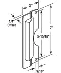 Diagram of Latch Guard Plate Cover For Out Swing Doors, Stainless Steel Security Shield To Deter Forced Entry, 3x7 inches.