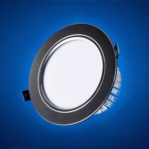 WKNHHL Recessed Lighting Housing Trim Kits Rendering Black Led Downlight in aluminum design for indoor use.