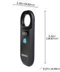 Rechargeable Pet Microchip Scanner RFID EMID Reader 134 2kHz And 125kHz Chip Detector with dimensions shown